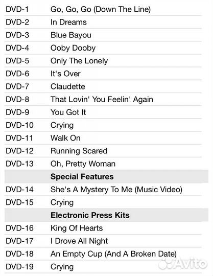 Roy Orbison - Greatest Hits DVD+CD USA