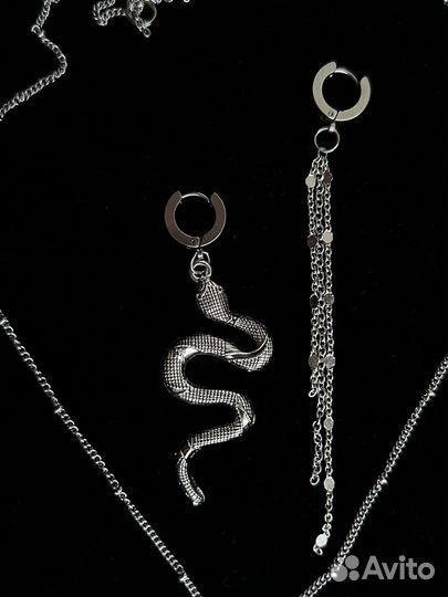 Комплект украшений серьги и цепочка