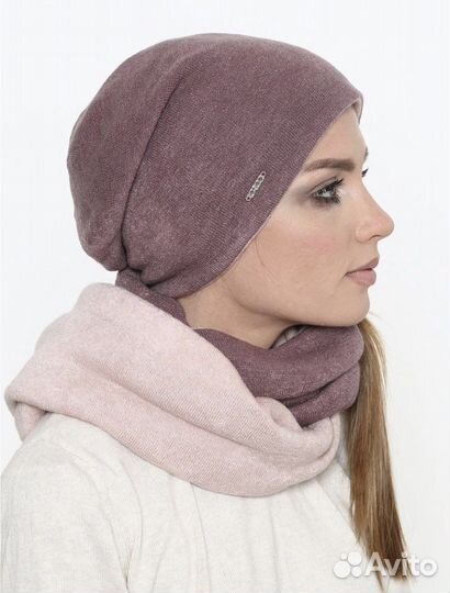 Двусторонний комплект. Шапка, снуд