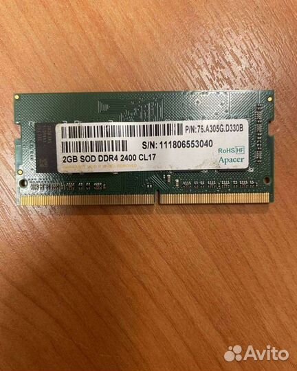 Оперативная память ddr4 2 gb