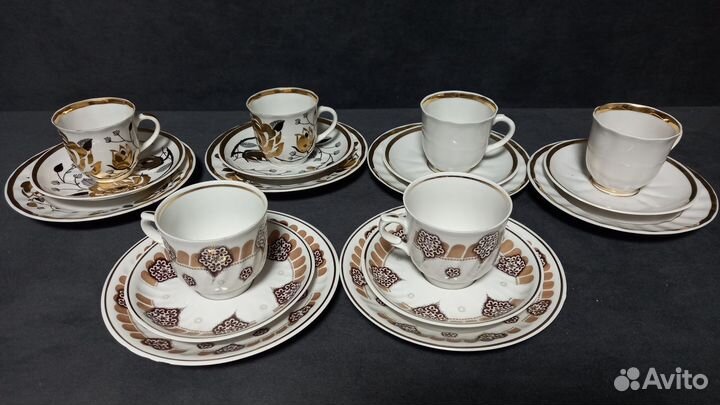 Кофейные, чайные пары вербилки, Рига фарфор СССР