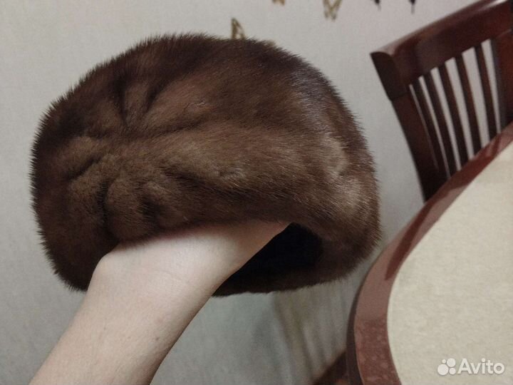 Шапка норковая женская орех