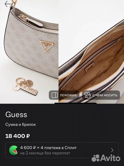 Сумка женская guess белая