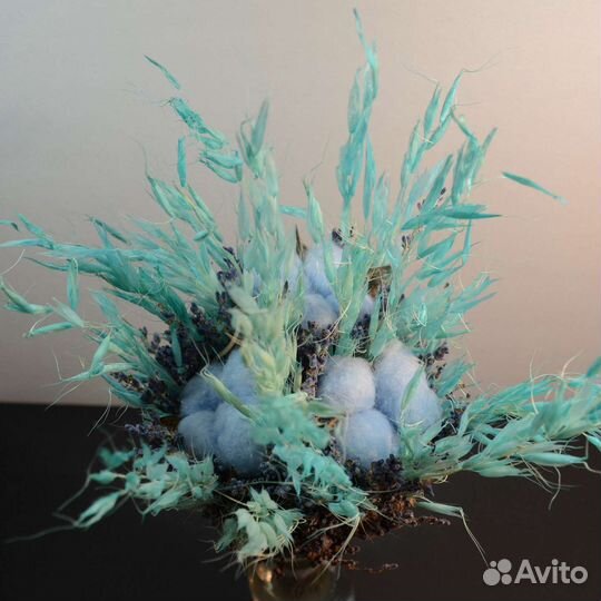 Букет из сухих цветов (лаванда, хлопок, овёс)