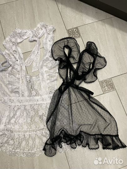 Школьный фартук черный и белый 4шт