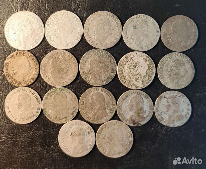 Старинные монеты, серебро, Пруссия, 18-19 век