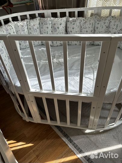 Детская кроватка с маятником круглая 9 в 1
