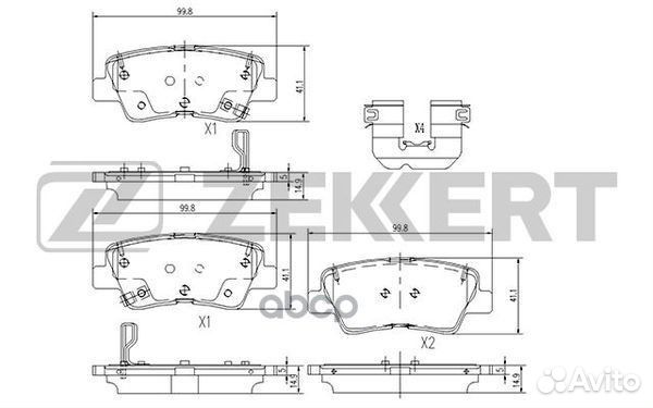Колодки торм. диск. задн. Hyundai Sonata VI 14