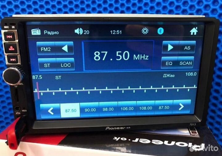 Магнитола Pionner 2 din,экран 7