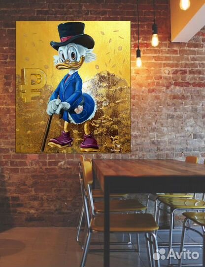 Картина Скрудж Макдак Картина маслом Авторская