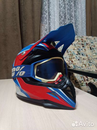 Шлем для мотокросса с очками