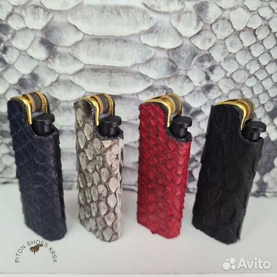 Чехол для зажигалки из натуральной кожи питона