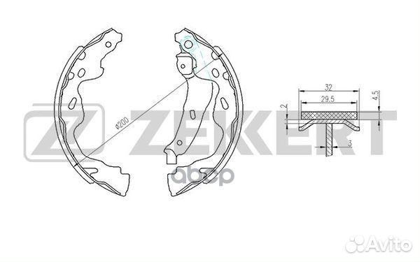 Колодки торм. бараб. задн. Opel Agila B 08- Pe