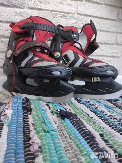 Коньки хоккейные детские раздвижные 32-35