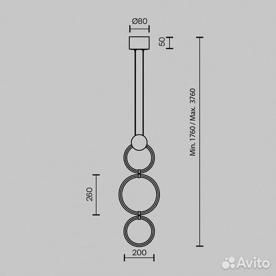 Подвесной светильник Maytoni Link MOD357PL-L20BS3K