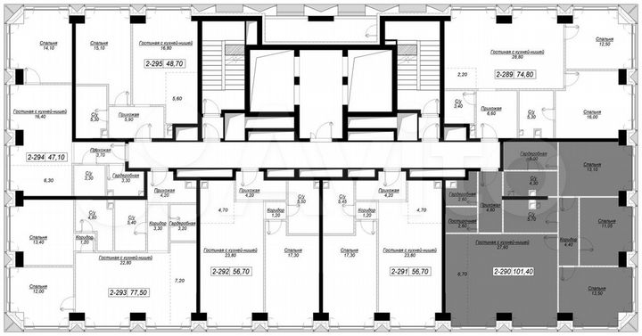 3-к. квартира, 101,4 м², 39/41 эт.