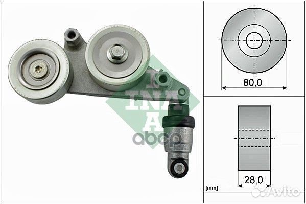 Натяжитель поликлин.ремня с 2 -мя роликами