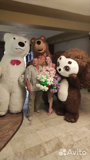 Белый Мишка, Чебурашка,Панда, Заяц,Лисенок