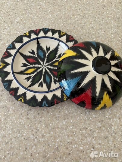 Блинница Риштанская Керамика Атлас, 24 см