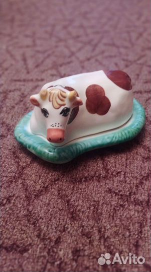 Масленка керамика коровка