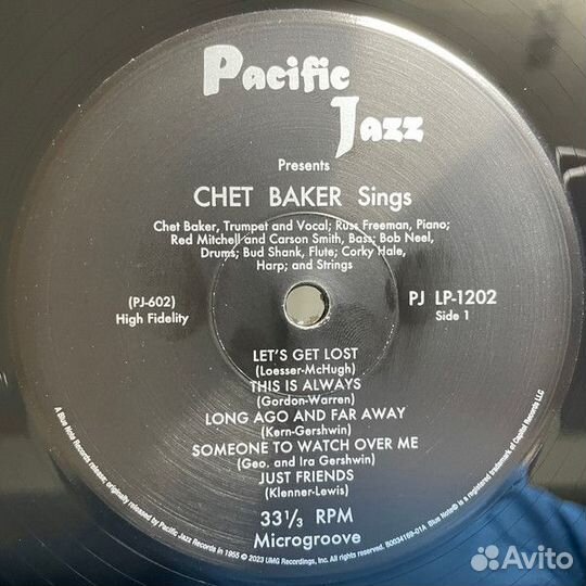 Виниловая пластинка Chet Baker - Sings And Plays W