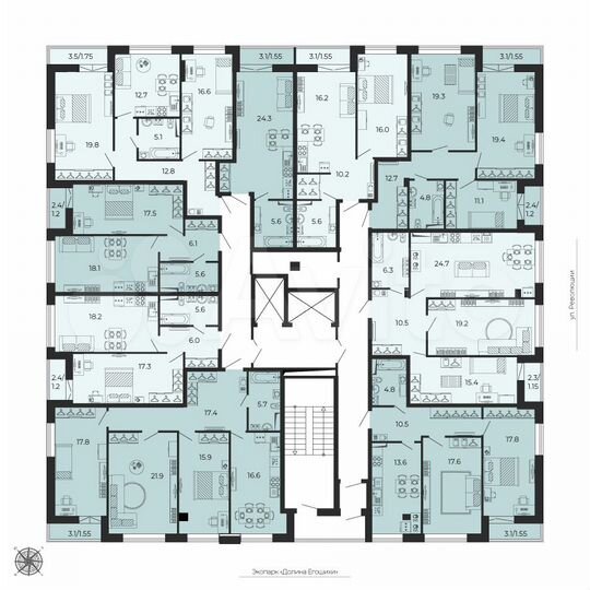 3-к. квартира, 95,7 м², 19/25 эт.
