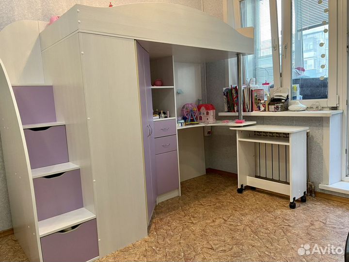 Кровать со столом, кровать - чердак