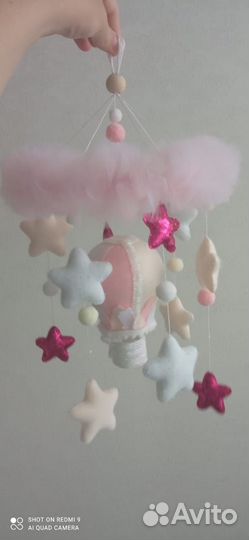 Мобиль на детскую кроватку ручной работы из фетра