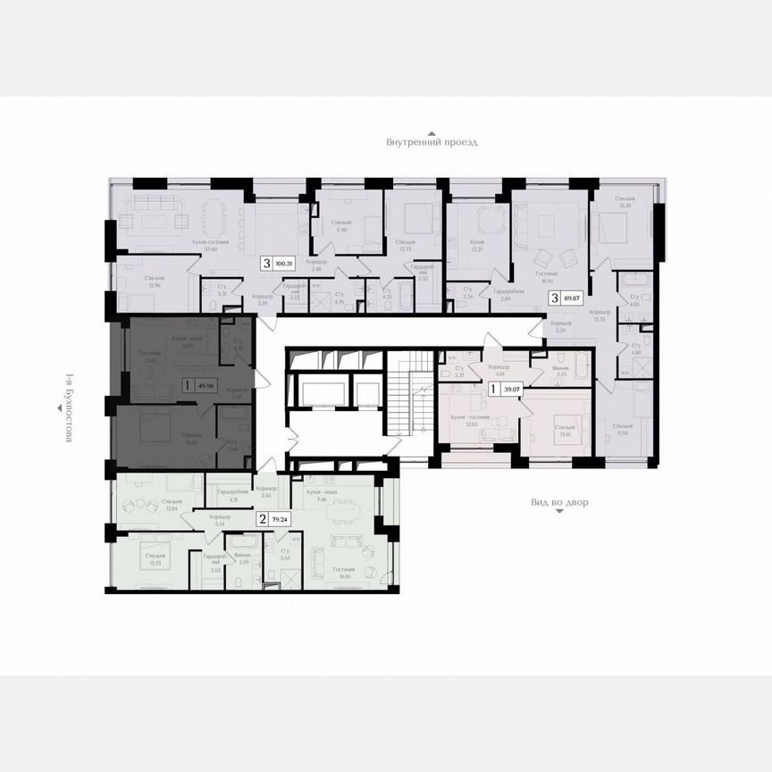 1-к. квартира, 50 м², 2/17 эт.