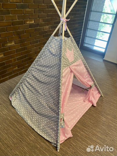 Детский домик вигвам розовый