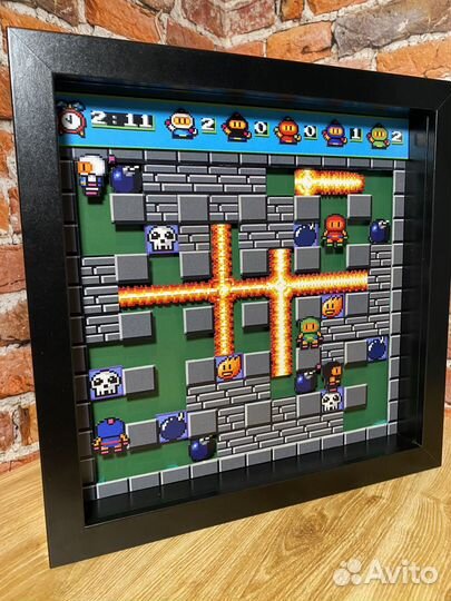 Пиксельная диорама Bomberman