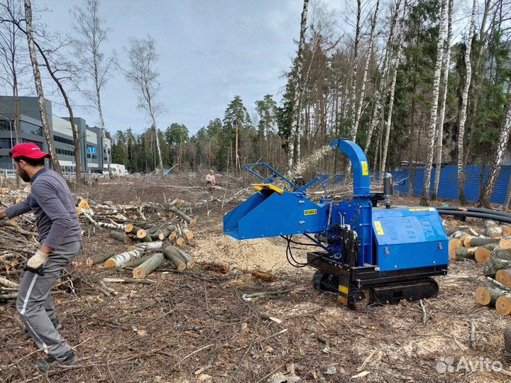 Расчистка участка Спил деревьев Дробилка веток