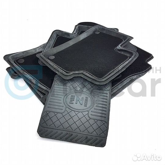 Коврики салона Rezkon резиновые с ворсом Гранта