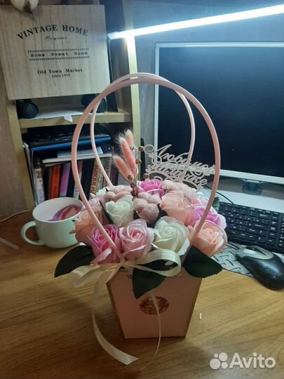 Букет роз из мыла