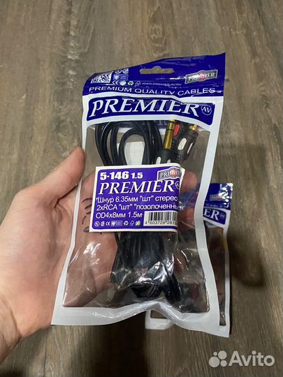 Кабель 2RCA - Jack 6.3, звуковой для мониторов