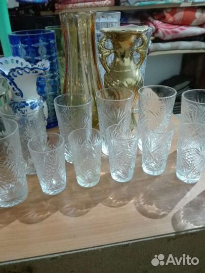 Наборы хрустальных стаканов, стопок, рюмок
