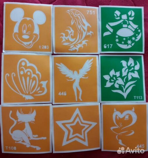 Трафареты для блеск-тату в ассортименте