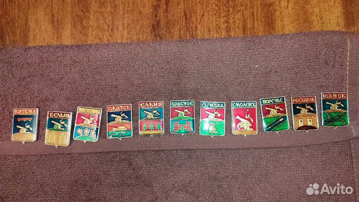 Набор значков Гербы древних городов