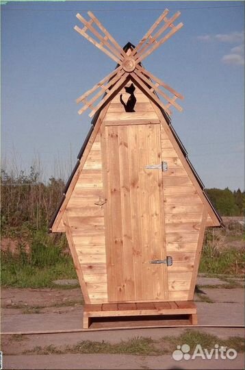 Уличный туалет деревянный Ю989