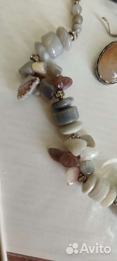 Бусы колье из агата