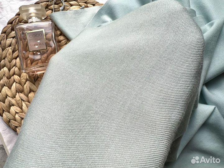 Палантин кашемир шелк пашмина 70 200 голубой