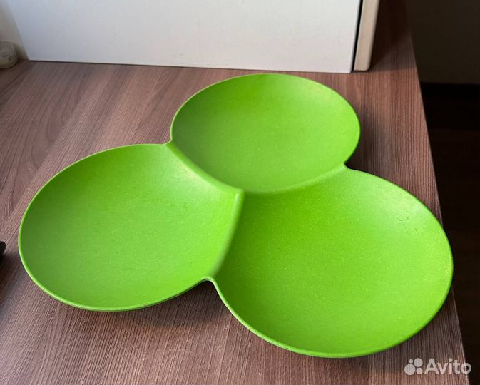 Менажница бамбук, 3 секции (зеленый, салатовый) 32