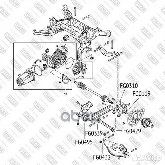 Сайлентблок заднего рычага зад FG0429 fixar