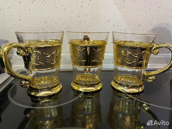 Винтажные кружки с позолотой