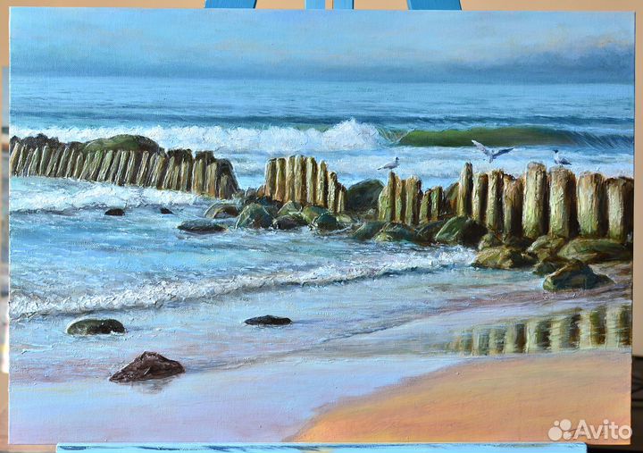 Живопись маслом, морской пейзаж 