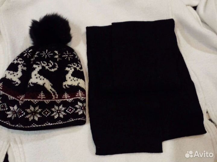 Зимние шапки с шарфами из Ангоры