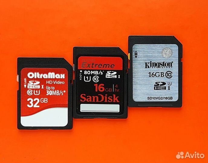 Карты памяти SD HC 32Gb,16Gb,Sandisk