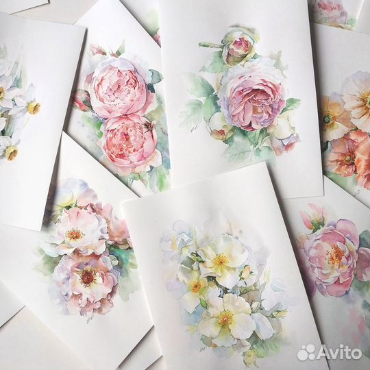 Акварель. Розы. На заказ