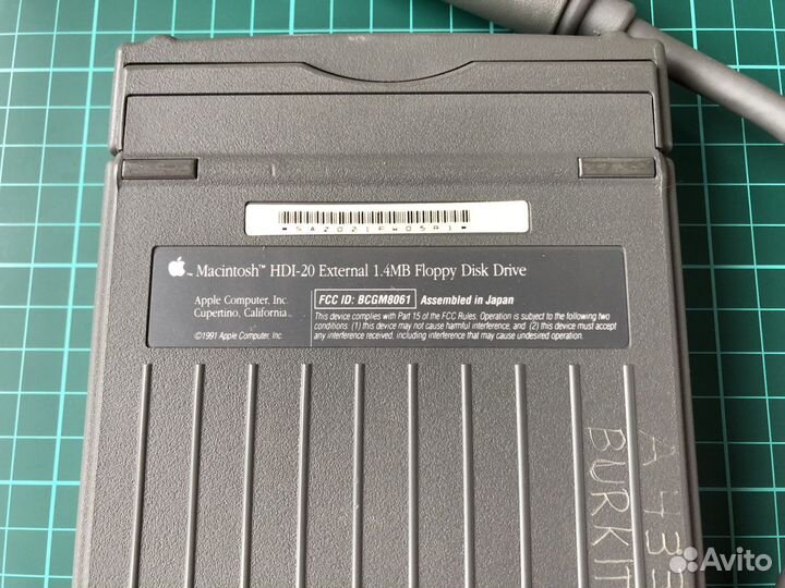 Apple Macintosh HDI-20 внешний флоппи, 1991 винтаж