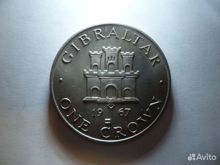 Монета Гибралтар 1 крона 1967 год
